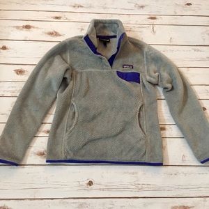 Patagonia Retooled Fleece Pullover Grey & Purple
